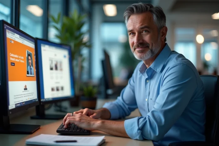 Homme effectuant un clic droit pour créer un raccourci de site web sur son bureau Windows